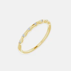 14K Natural Diamond Stackable Ring - Sample Sale