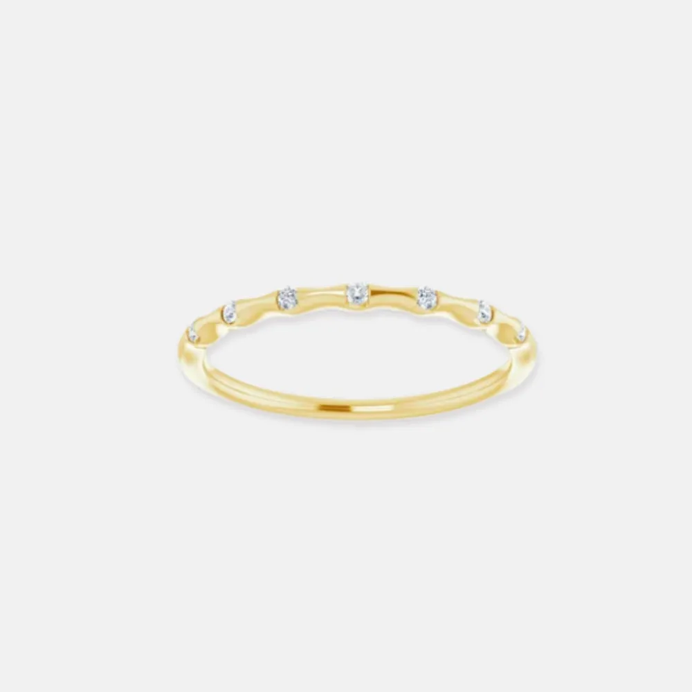 14K Natural Diamond Stackable Ring - Sample Sale