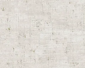 Abstract Plaster-Style Distressed Wallpaper in Beige/Gold/Grey