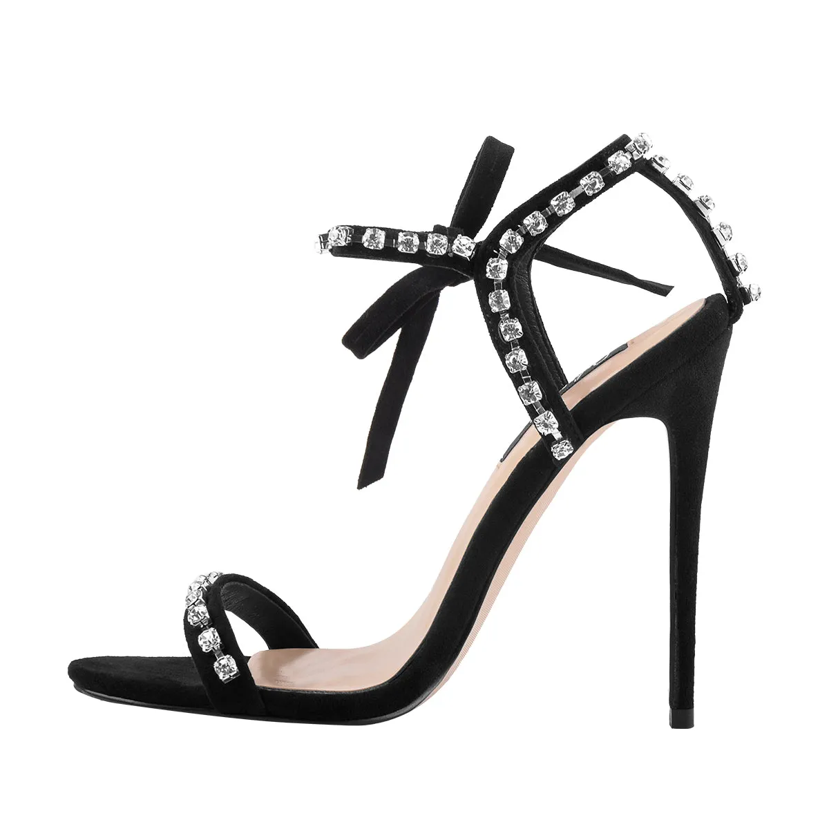 Ankle Strap Rhinestone Stiletto Sandals