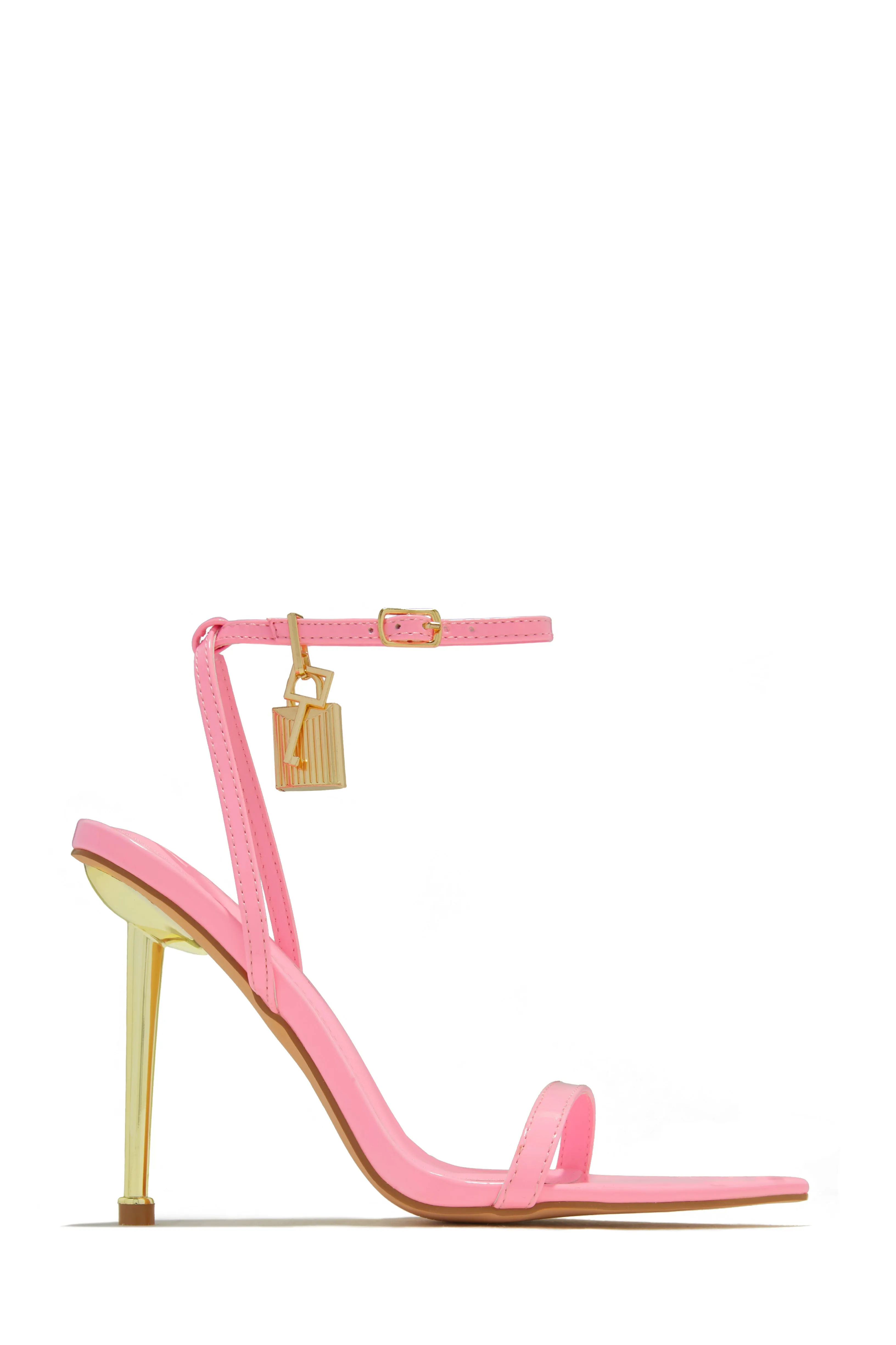 Bella Lock & Key High Heels - Pink