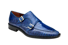 BELVEDERE VALIENTE Genuine Ostrich Double Monk Strap Dress Shoe - Ant. Ocean 02442