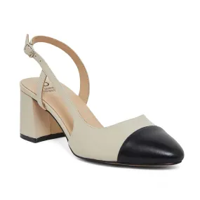 Chapter Heel in Black And Ivory Leather