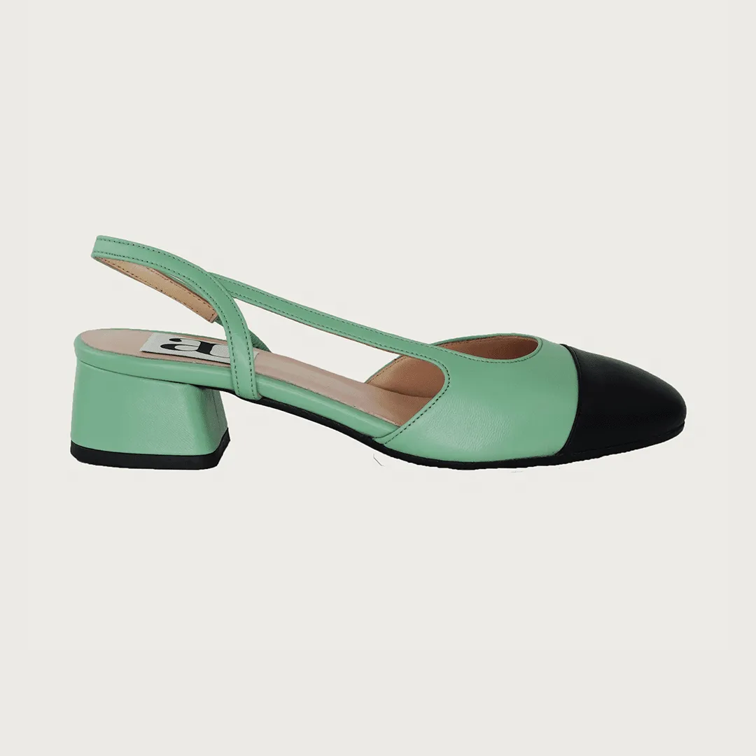 Chloe 30 Slingback Pistachio-Black Leather