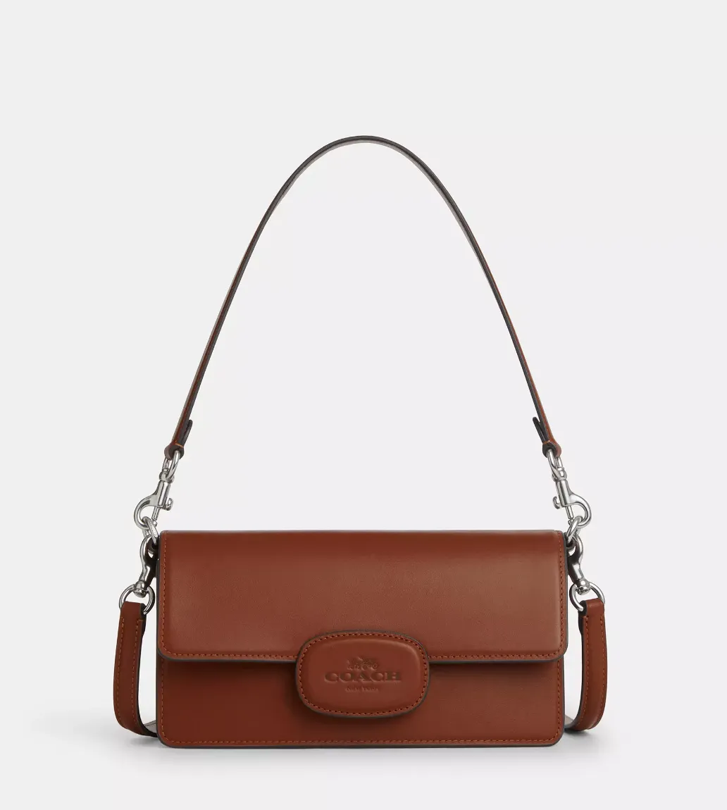 Coach Eliza Flap Crossbody With Leather Covered Closure In Redwood