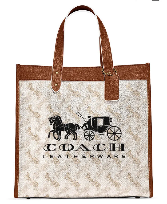 coach Field Tote With Horse And Carriage Print