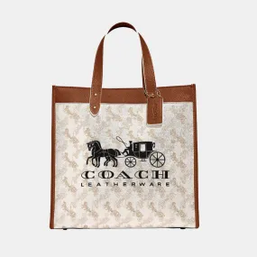 coach Field Tote With Horse And Carriage Print