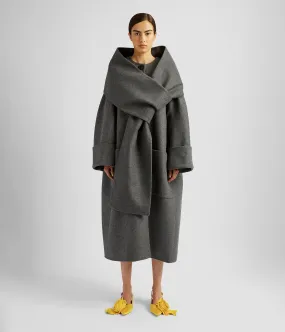 Coat With Detachable Scarf