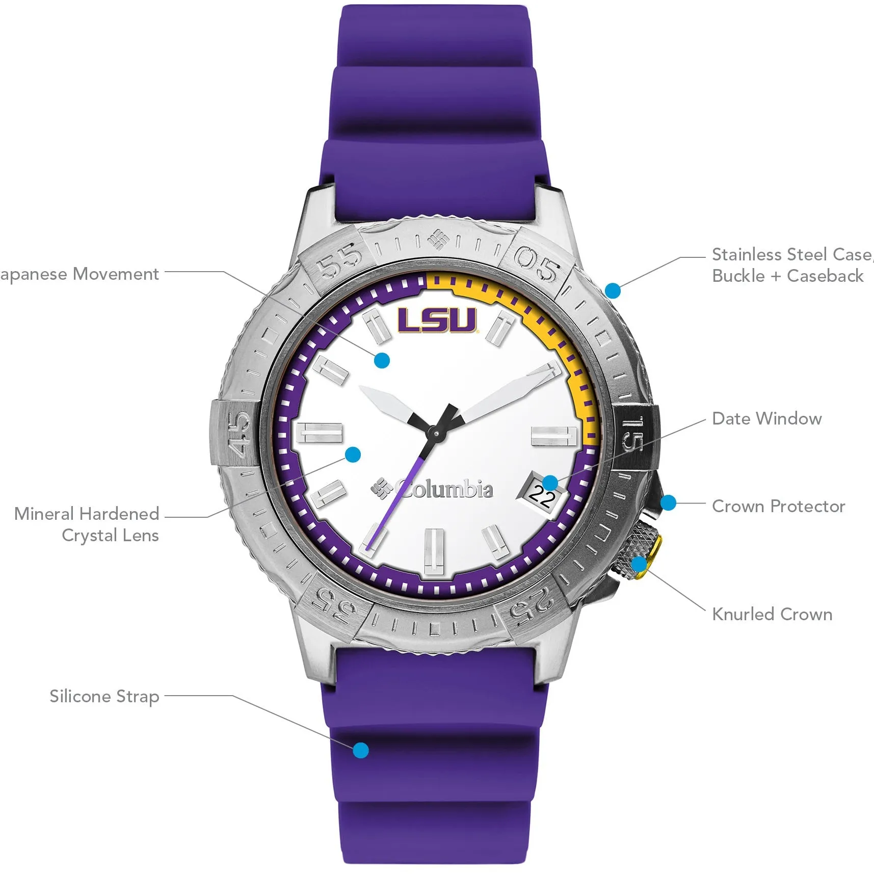 Columbia Peak Patrol Game Day LSU Purple White