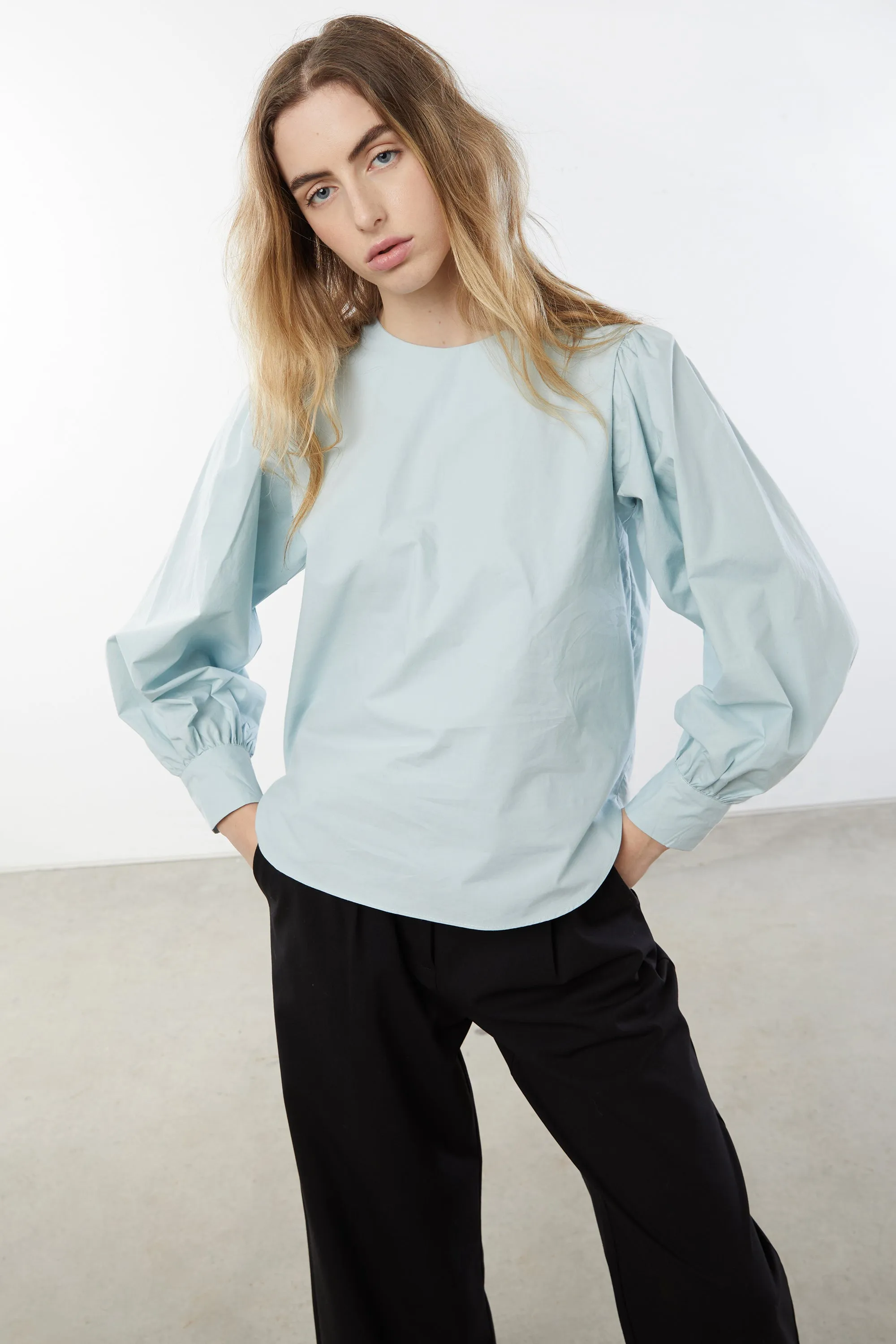 COTTON POPLIN BLOUSE