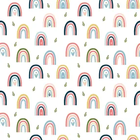 Day In The Life Rainbows White ½ yd