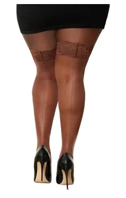 Fishnet Stay Up Thigh High with Back Seam