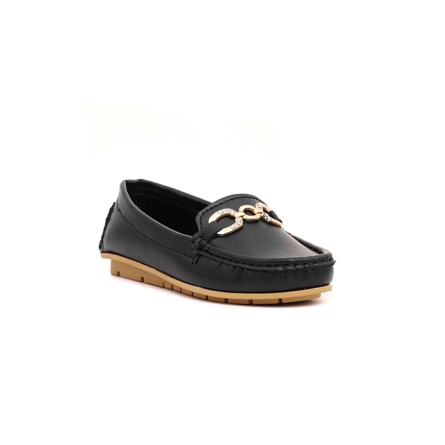 Girls Black Formal Moccasin KD0385