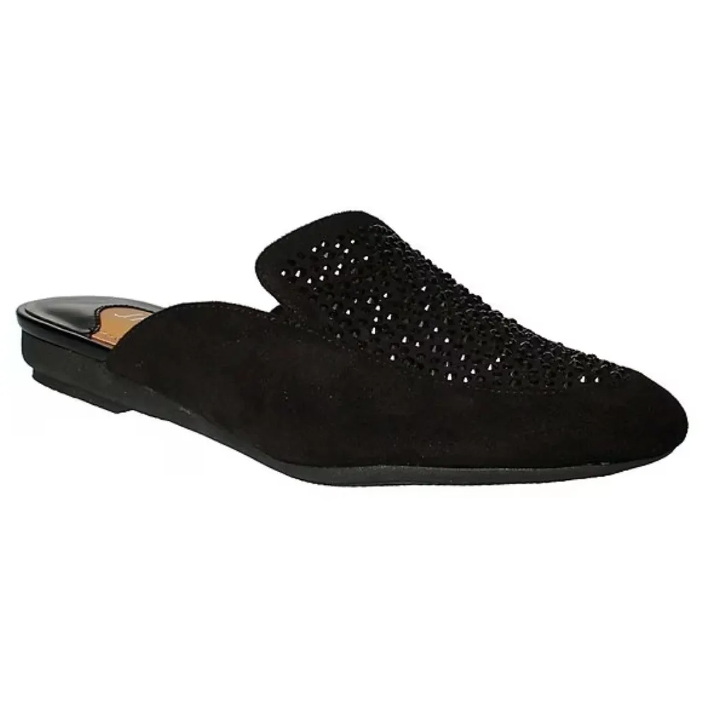 J. Renee Haziza Black Suede/Rhinestone Mules (Women's)