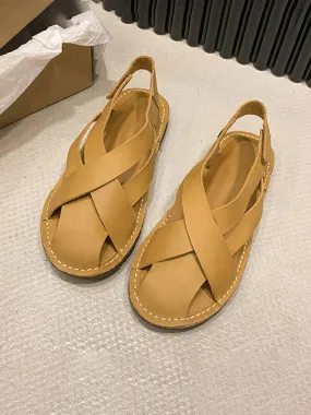 Leather Weaven Flat Sandals