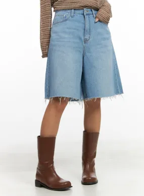 Light Washed Denim Wide Leg Jorts CY420