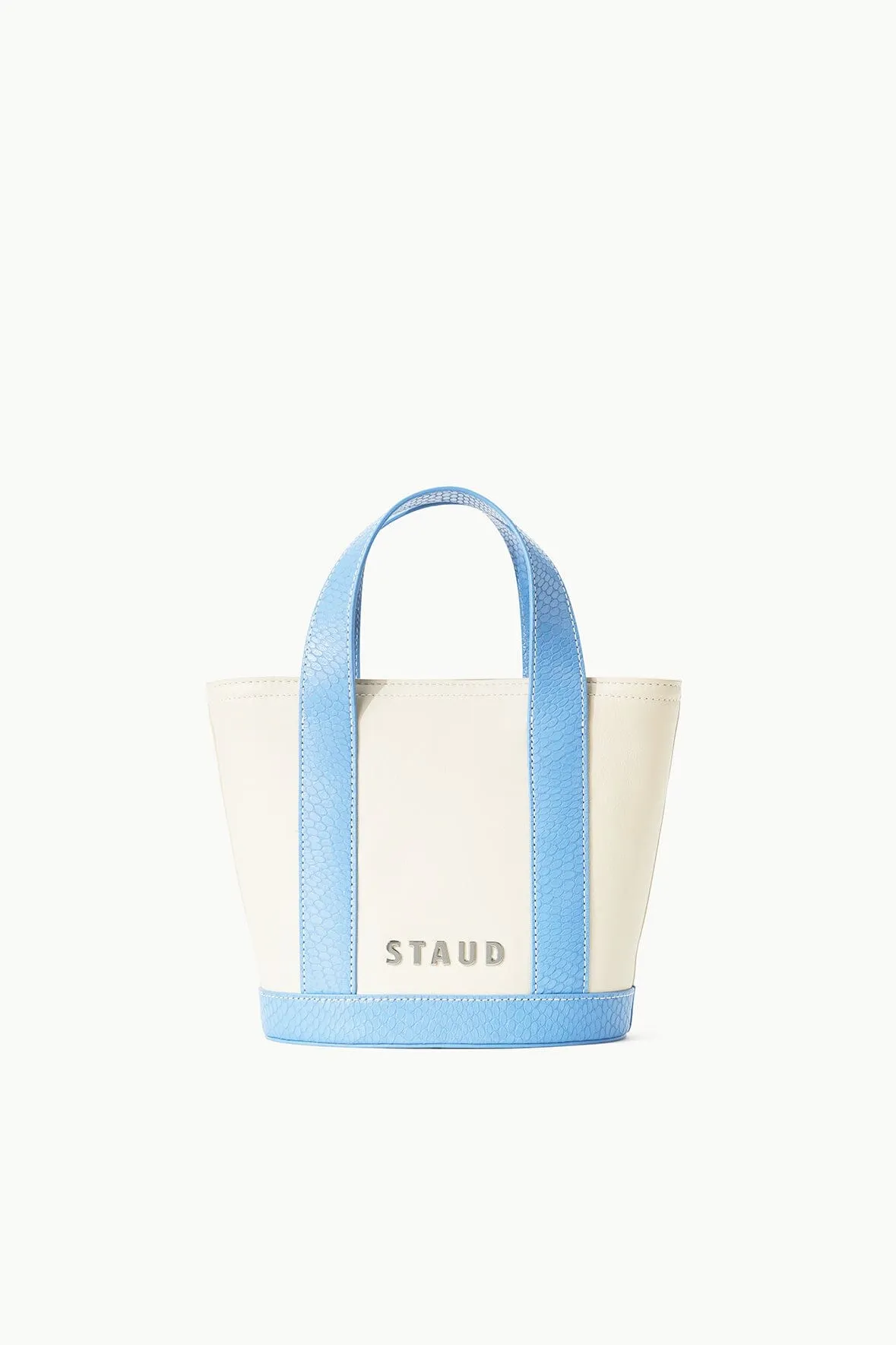 MINI ALLORA TOTE | CREAM STAUD BLUE