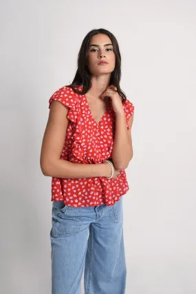 Molly Bracken Red Mia Woven Top