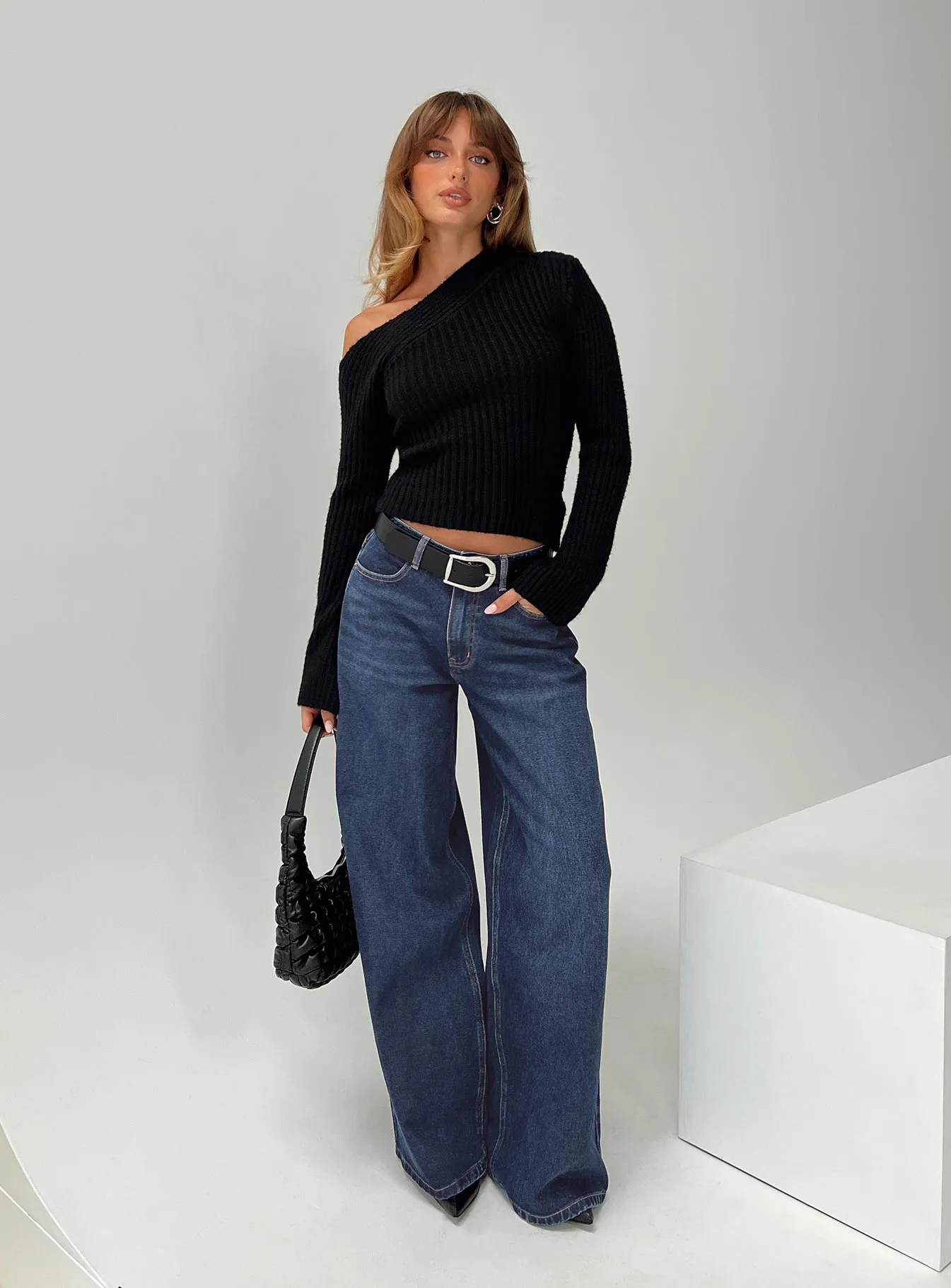 Naylor Wide Leg Jeans Mid Blue Denim Petite