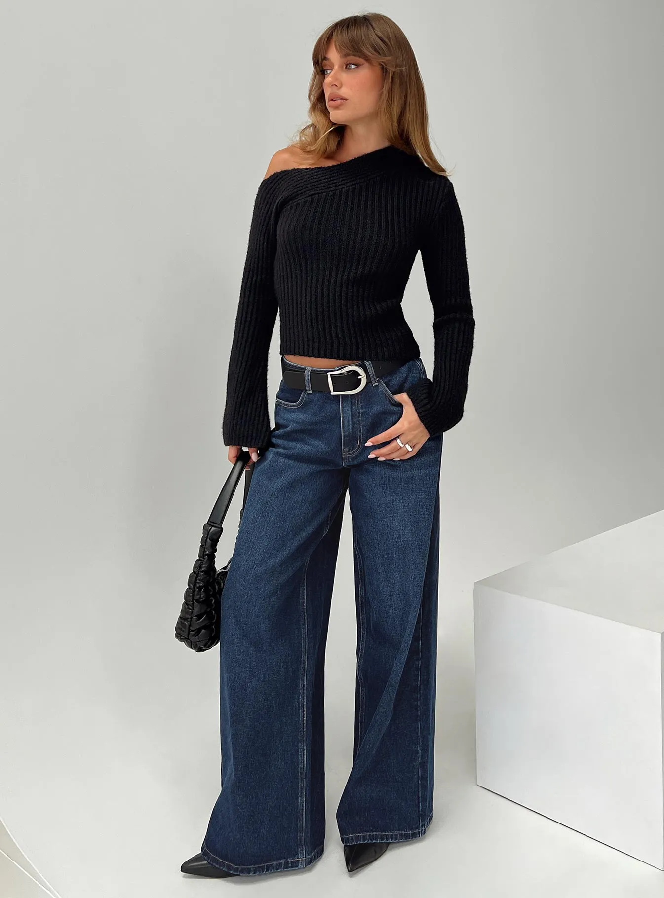 Naylor Wide Leg Jeans Mid Blue Denim Petite