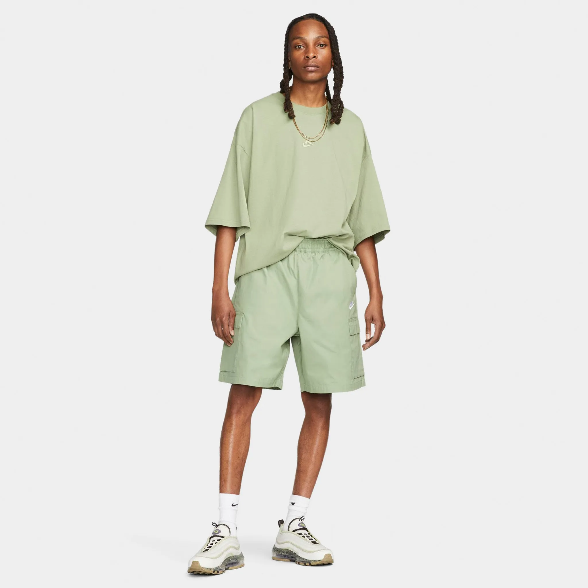 Nike Woven Cargo Shorts Oil Green / White