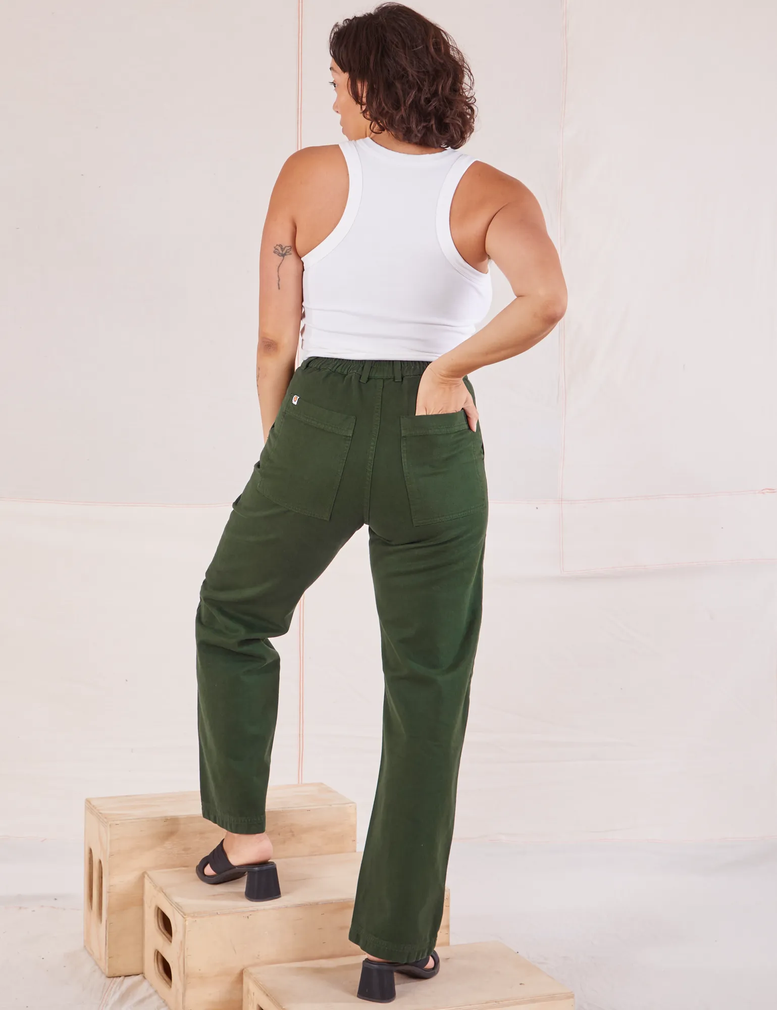 Organic Work Pants - Swamp Green