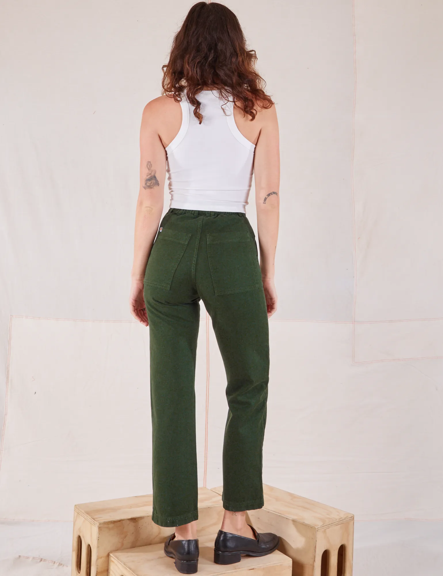 Organic Work Pants - Swamp Green