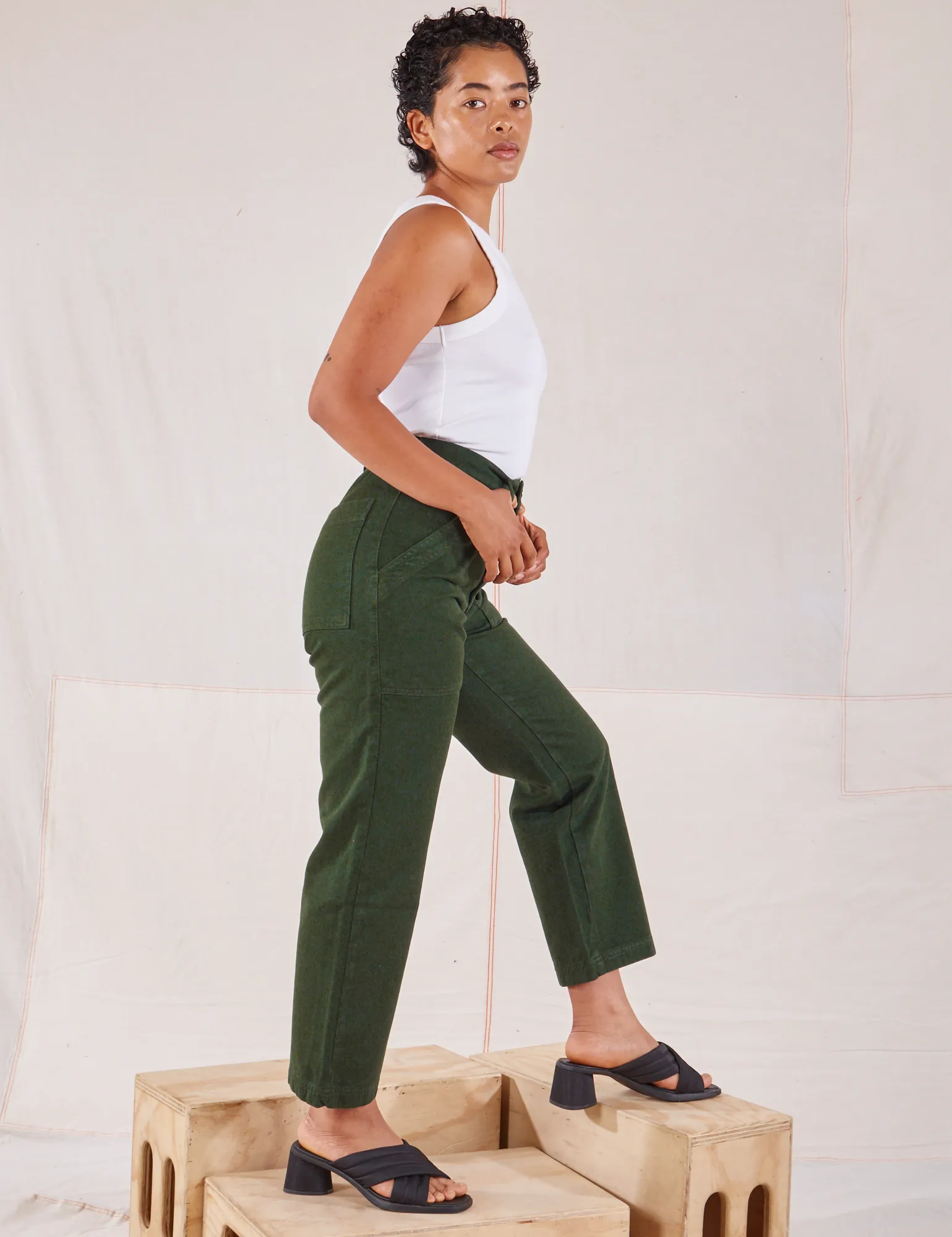 Organic Work Pants - Swamp Green