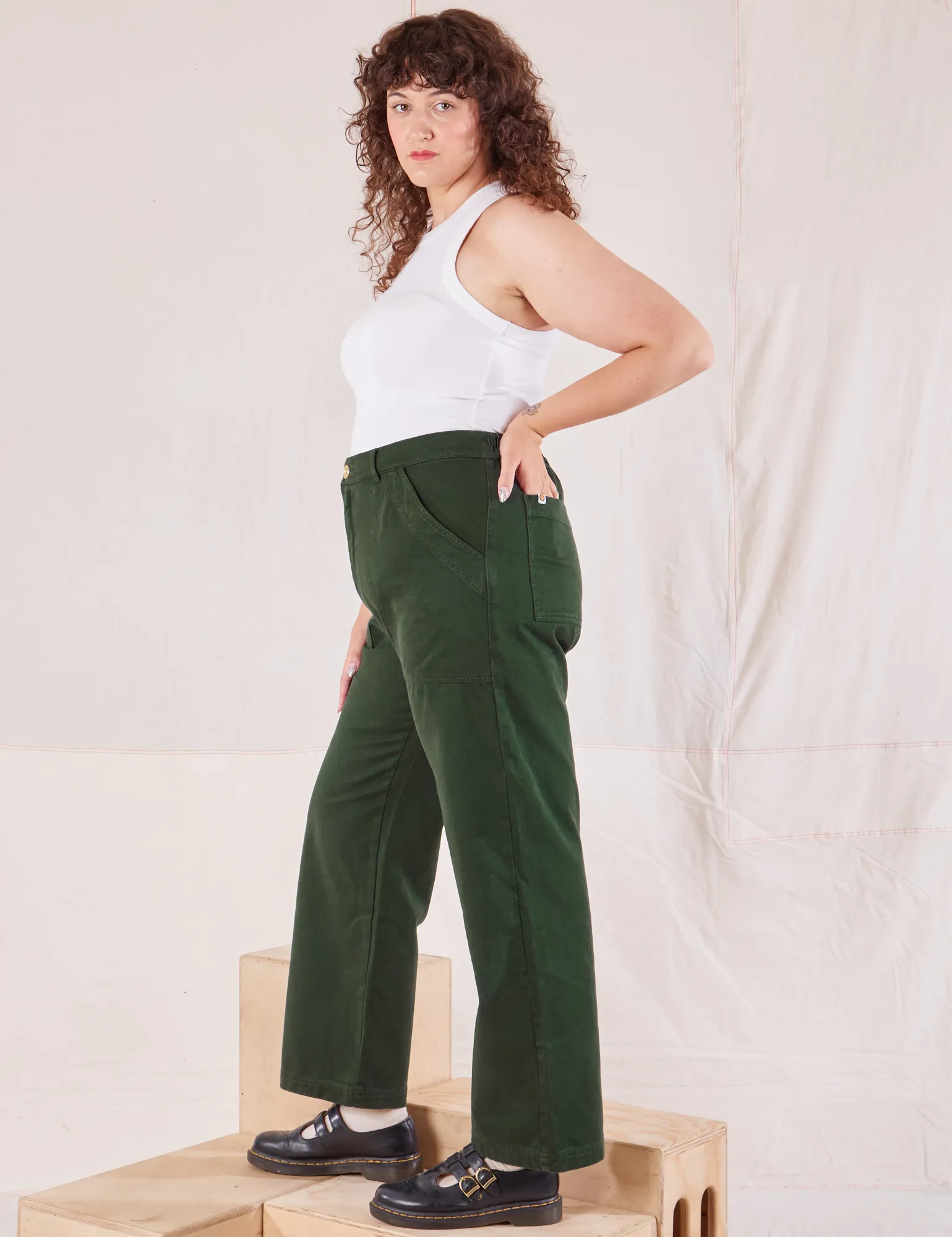 Organic Work Pants - Swamp Green