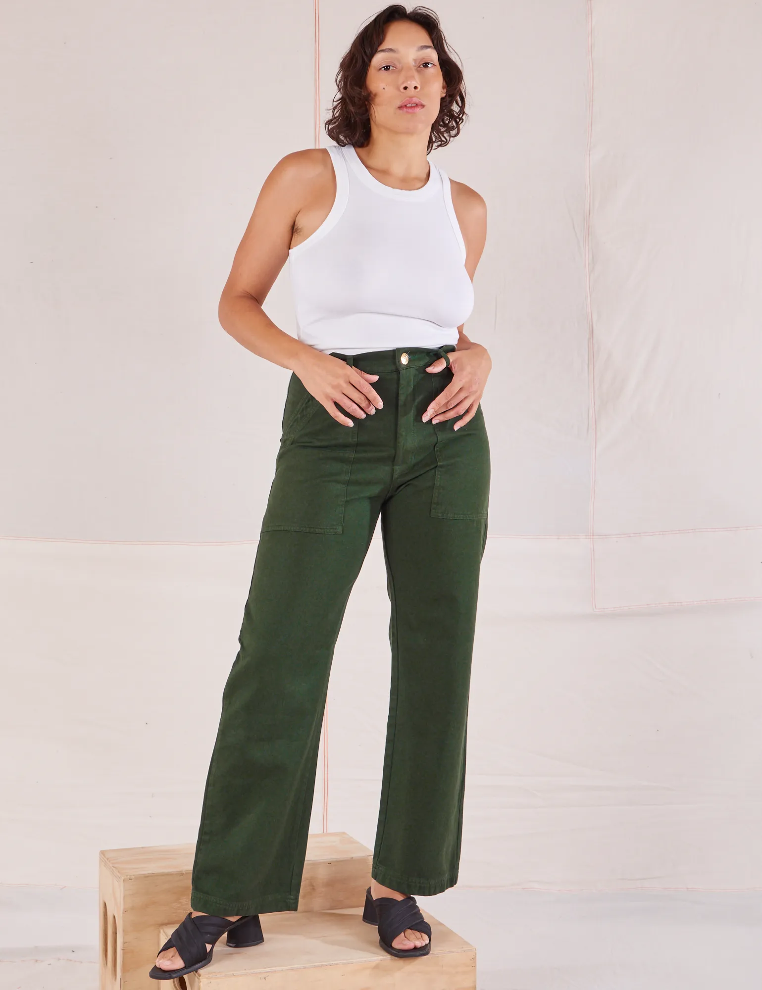 Organic Work Pants - Swamp Green