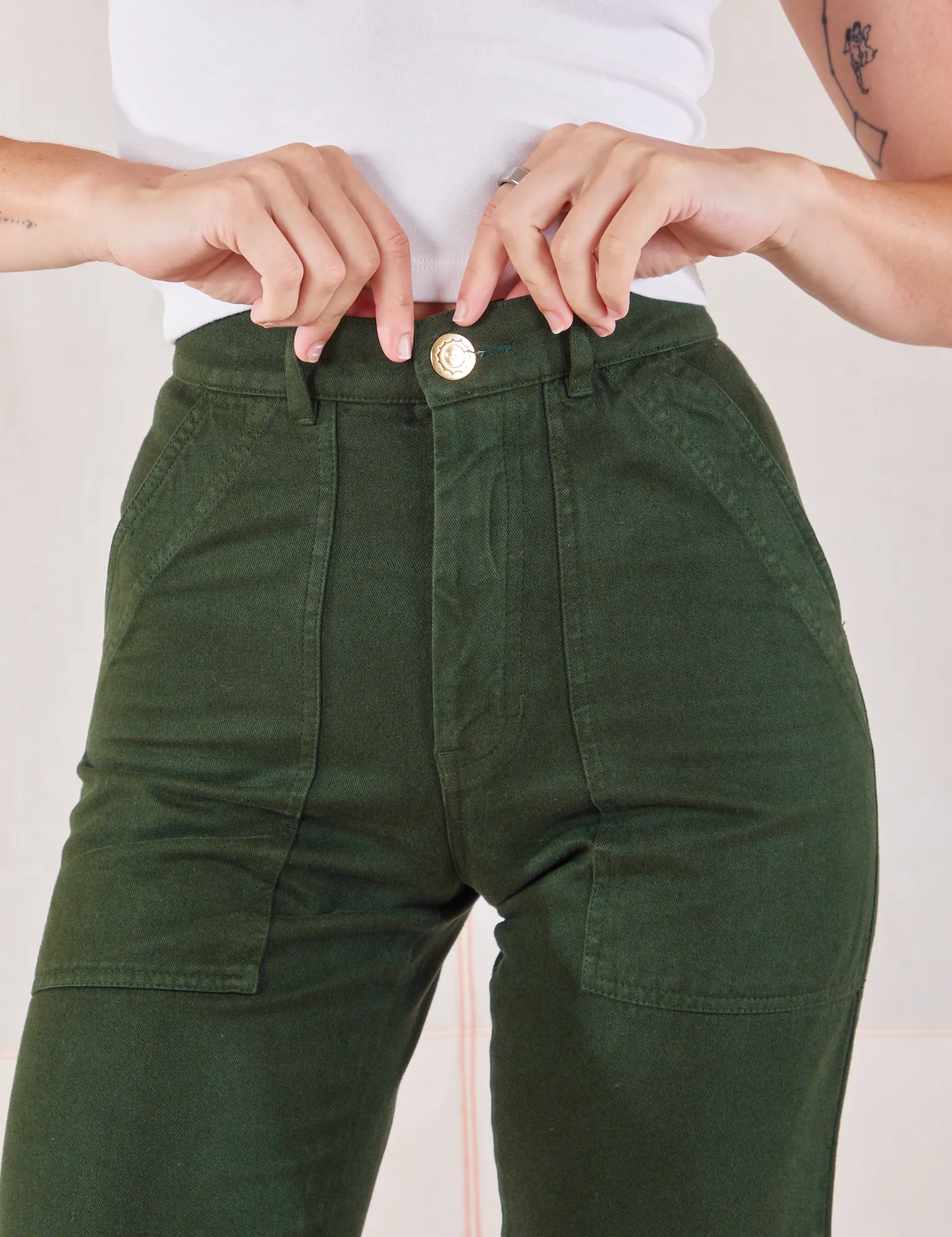 Organic Work Pants - Swamp Green