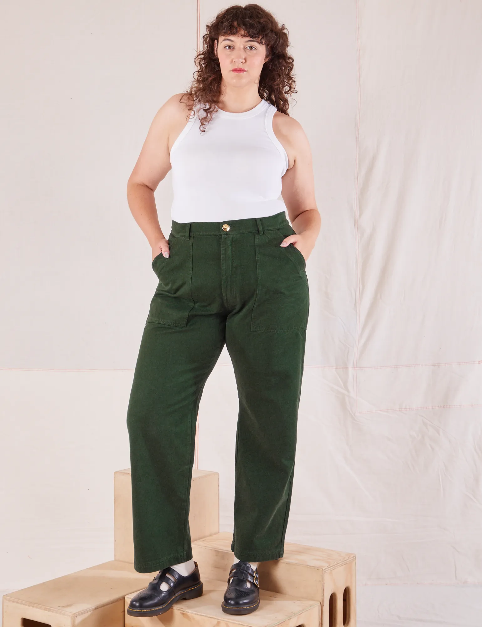 Organic Work Pants - Swamp Green