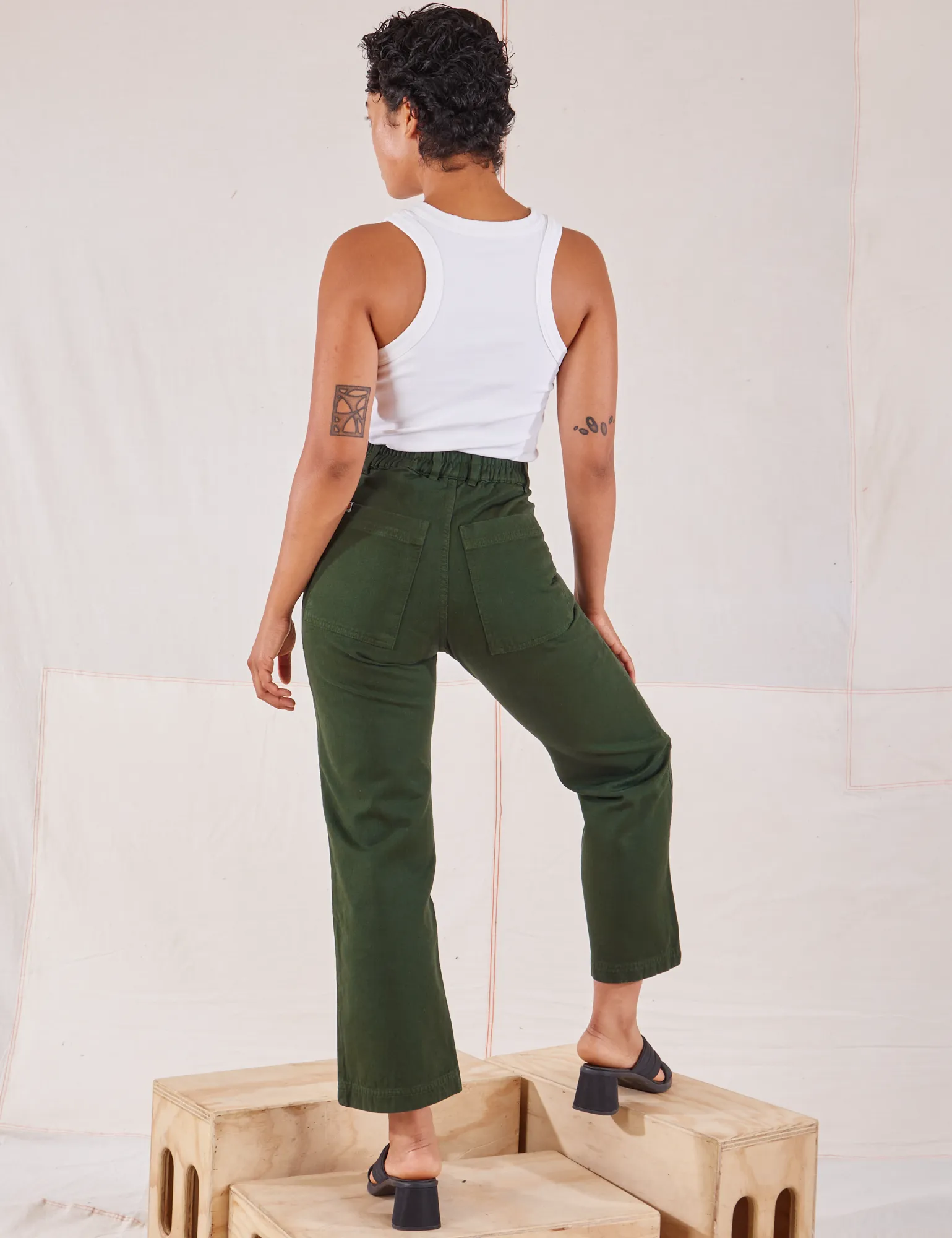 Organic Work Pants - Swamp Green