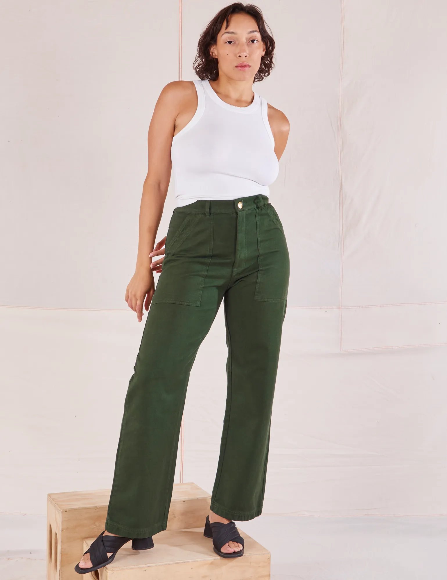 Organic Work Pants - Swamp Green