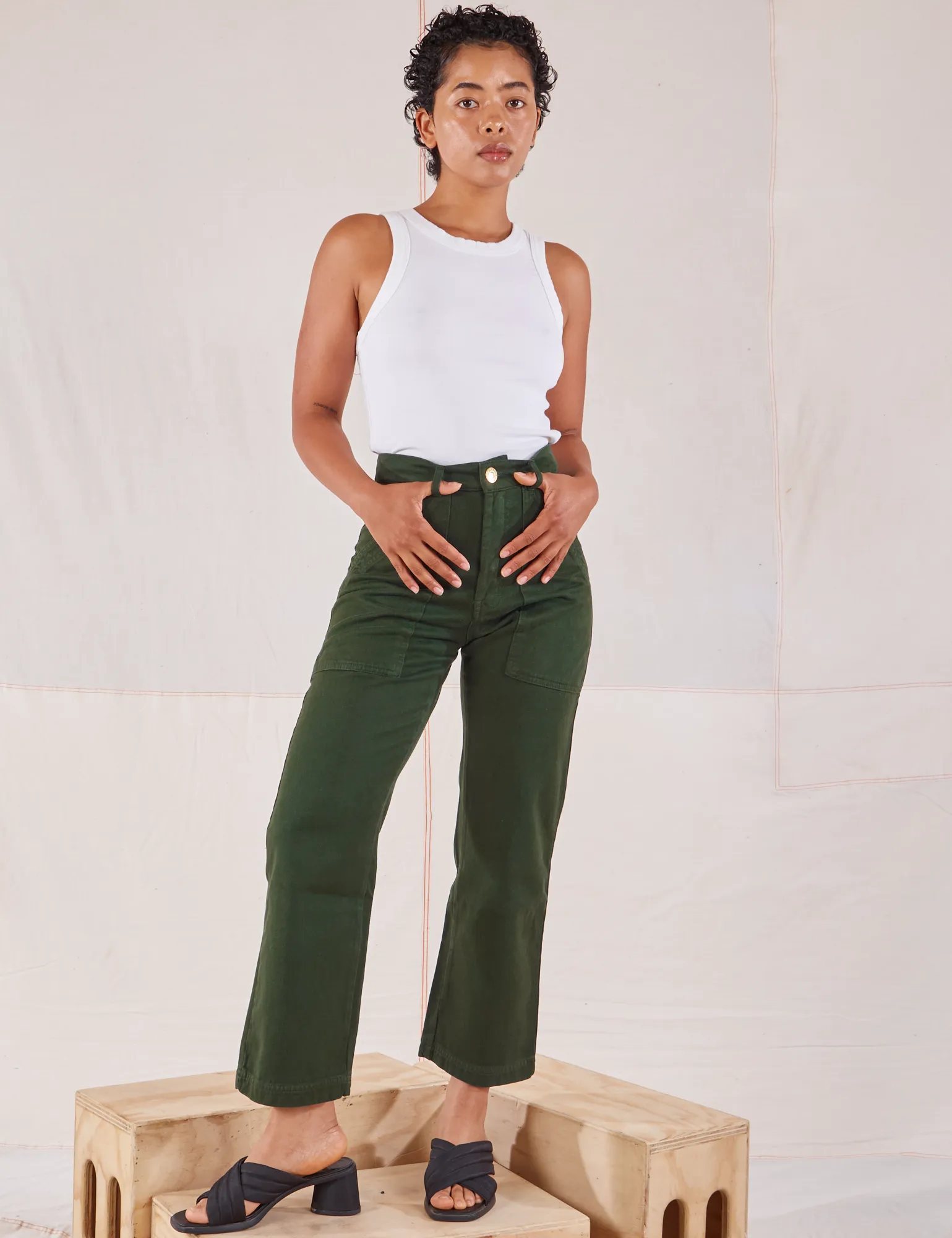 Organic Work Pants - Swamp Green