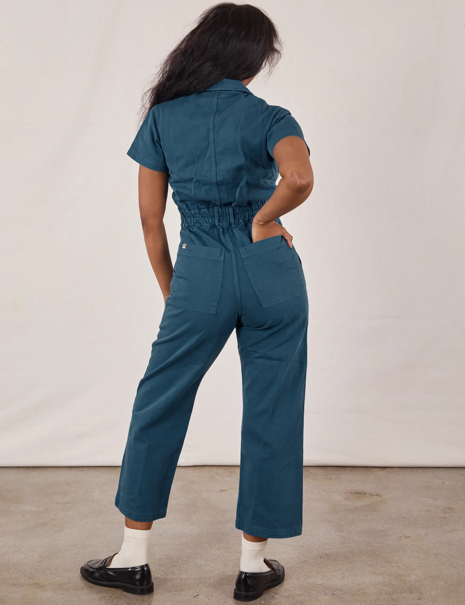 Petite Short Sleeve Jumpsuit - Lagoon