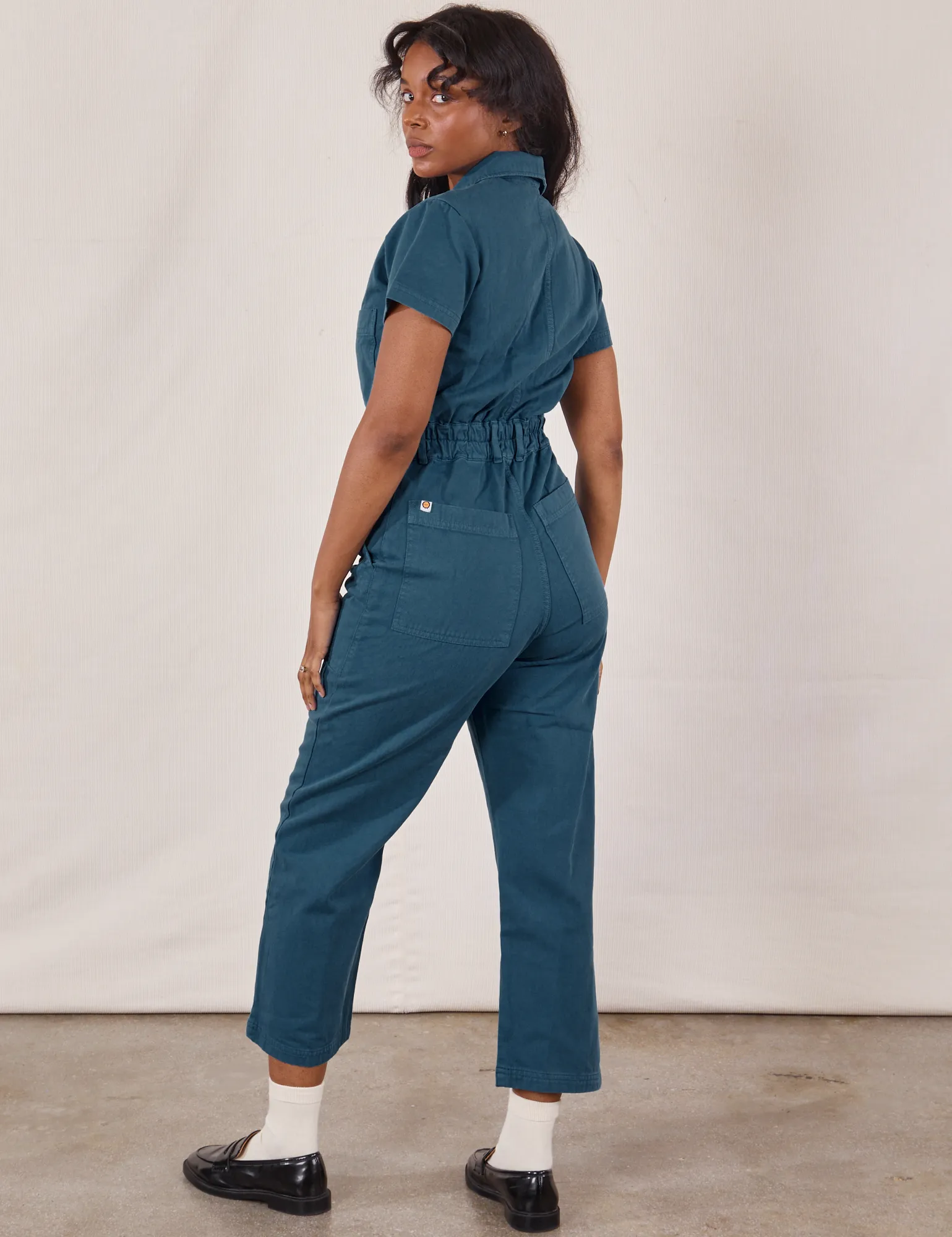 Petite Short Sleeve Jumpsuit - Lagoon