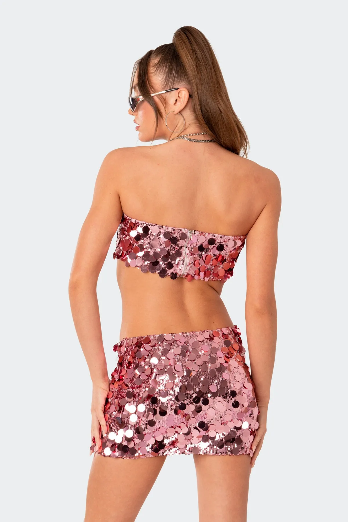 Sabina Sequin Bandeau Top