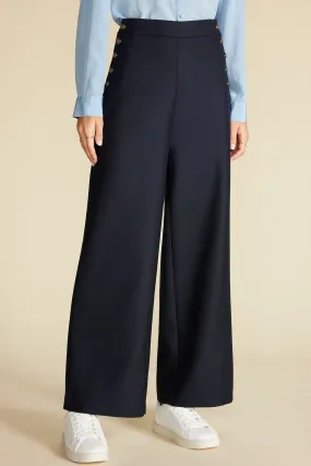 Sailor Wide Leg Trouser - Navy Blue