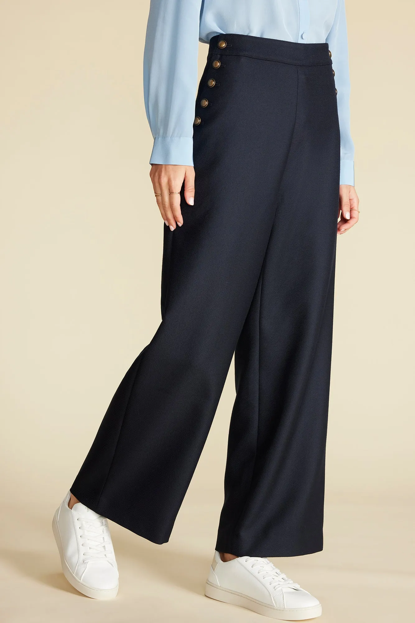 Sailor Wide Leg Trouser - Navy Blue