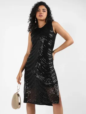 Self-Design Dress With Sequin Detail