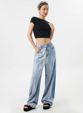 Stripe Baggy Jeans CU302