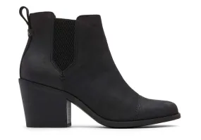 TOMS Womens Everly Leather Ankle Boot - Black