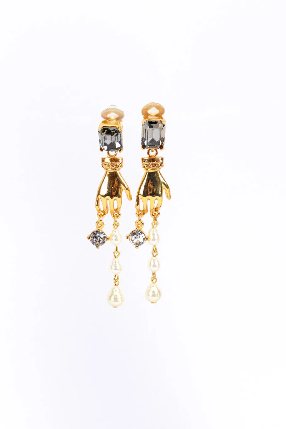 Victoriana Hand Charm Drop Earrings