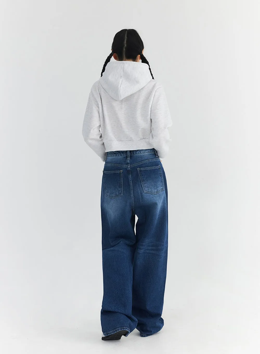 Washed Blue Wide Jeans CN301