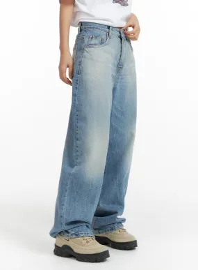 Washed Wide-Leg Jeans CF419