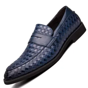 Weaved Penny Loafer Shoes For Men