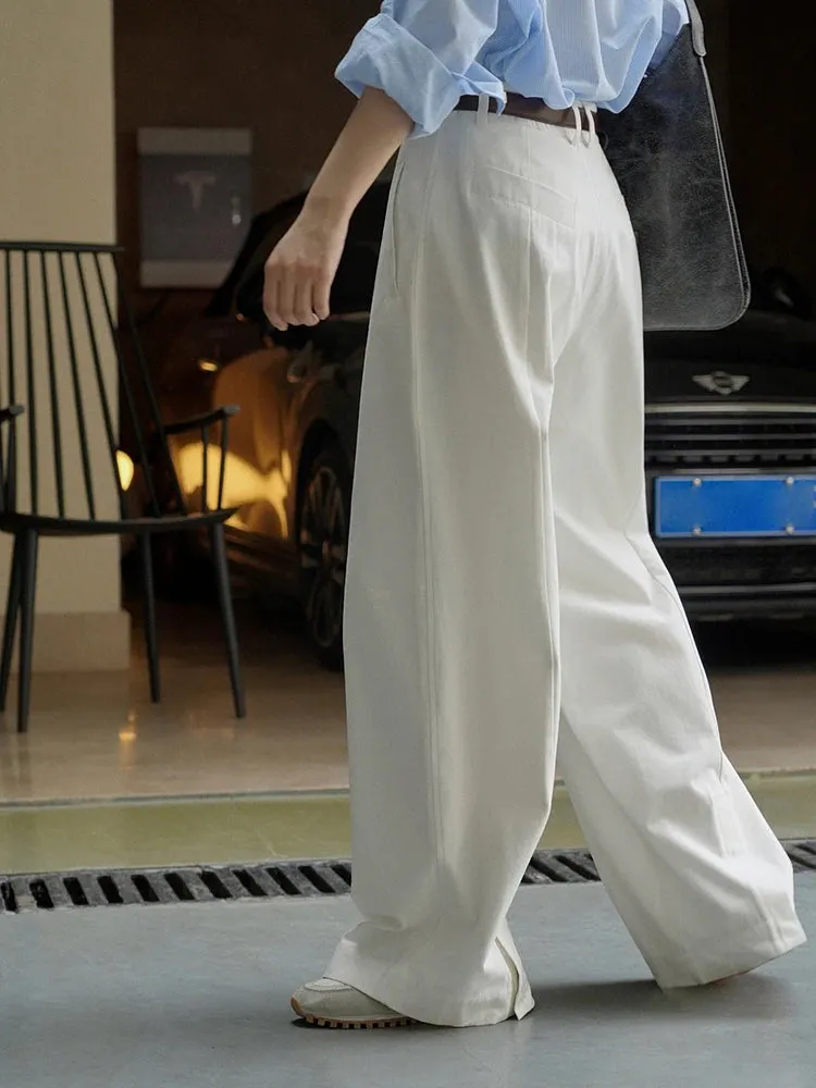 Women's Casual Elegance Luxe Pleated Wide Leg Pants