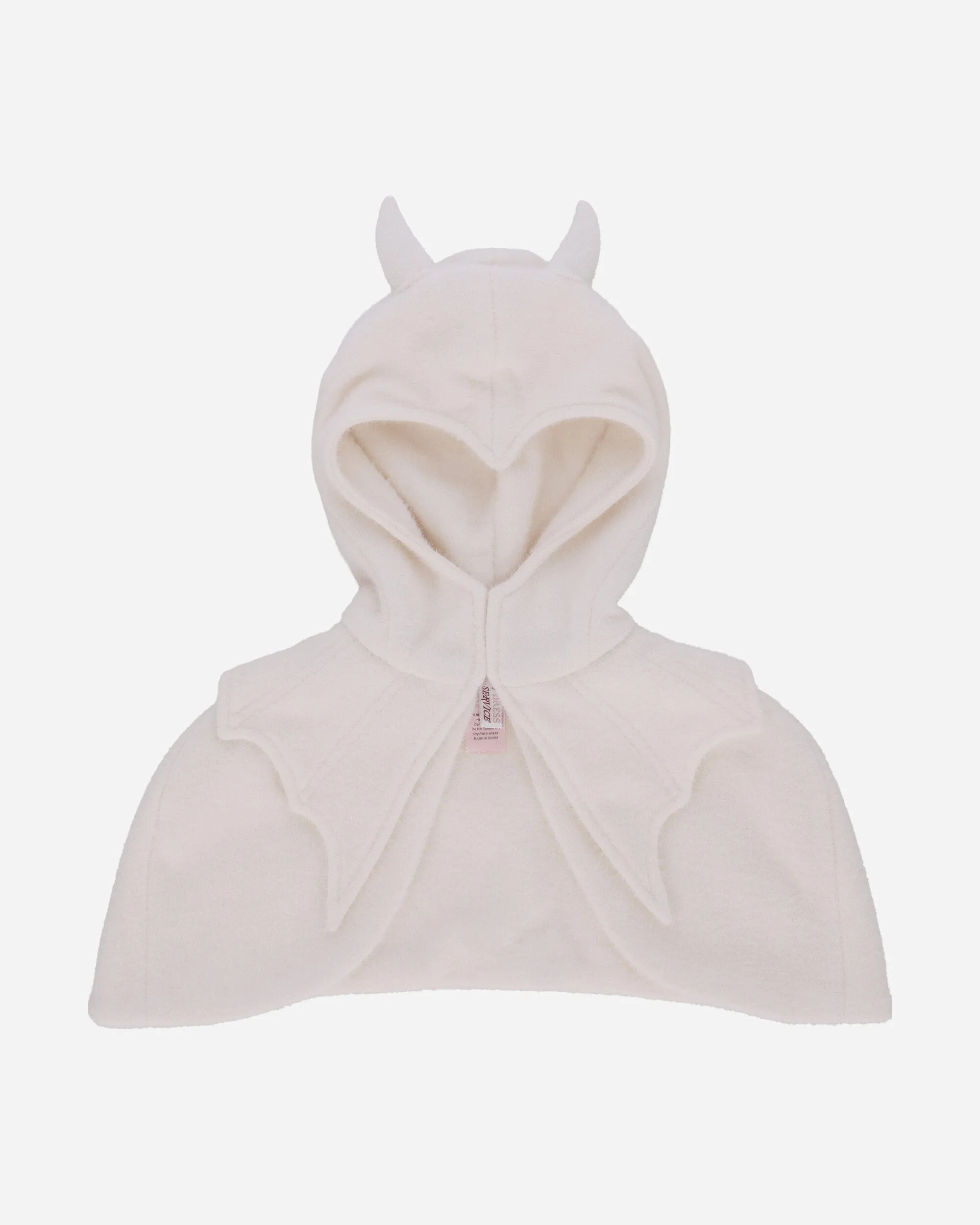 Women's RoomSERVICE888 Devil Horns Detachable Shawl Balaclava White