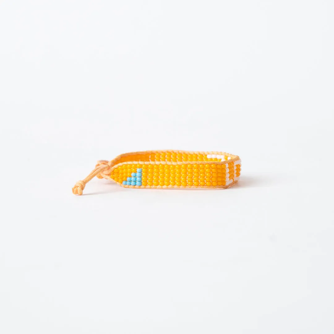 Woven LOVE Bracelet - Orange/White